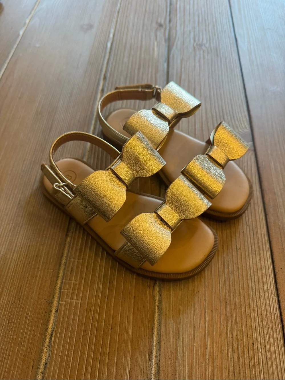 Cat & Jack Metallic Gold Bow Slingback Sandals